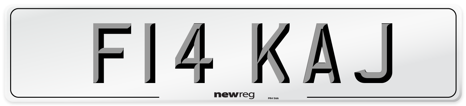 F14 KAJ Number Plate from New Reg